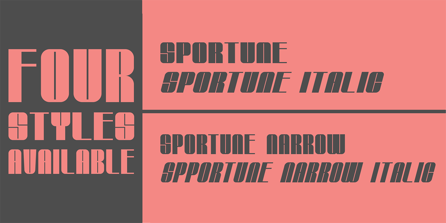 Ejemplo de fuente Sportune Italic